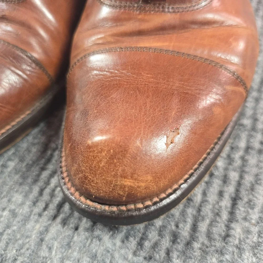 Johnston & Murphy Boots Mens Size 10W Brown Leather Chukka Ankle Cap Toe Italy
